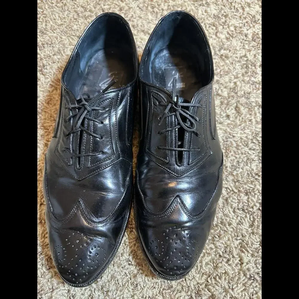 Giorgio Brutini Black Leather Oxford Dress Shoes Size 12